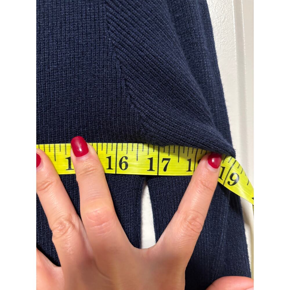 JK Long Sleeve Navy Ribbed Sweater Dress S/XS - Picture 6 of 9